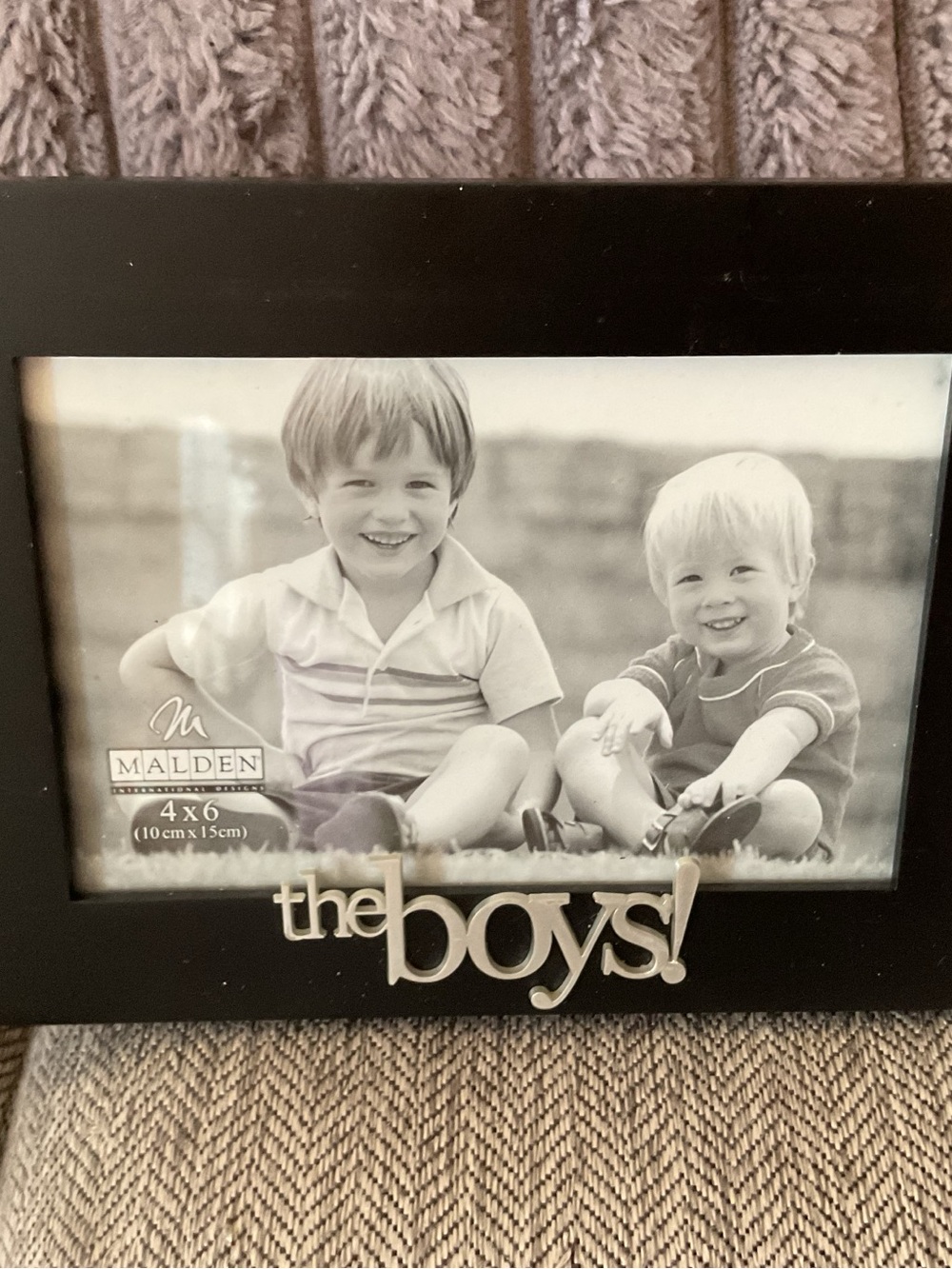 Malden Black Frame with Silver "the boys!" Accent